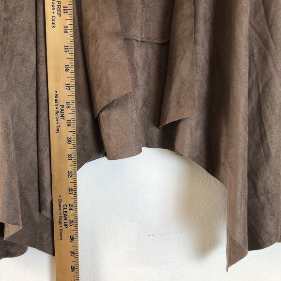 Do+Be Cardigan Sweater Women Sz M Brown Faux Suede Open Boho Southwestern Longsl - Picture 5 of 8